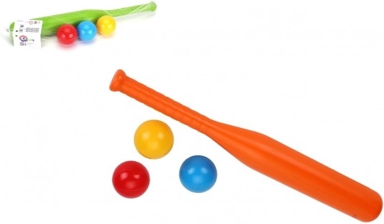 Plastična bejzbolska palica 50 cm s 3 lopticama
