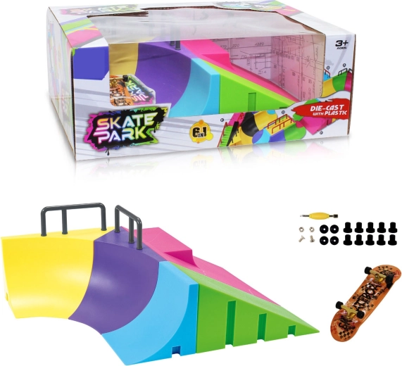 Modularni skatepark 6u1 s quarter pipeom i fingerboardom