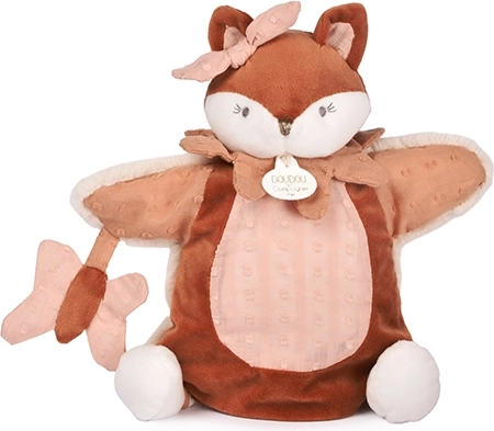 Doudou plišana ručna lutka lisica Mina ružičasta 25 cm