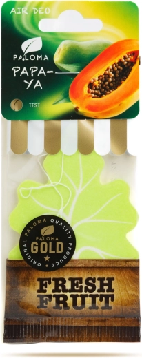 Paloma Gold Fresh Fruit Papaya Hanging Car Air Freshener