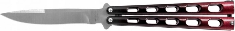 Folding butterfly knife 9 cm black-red aluminum JOKER