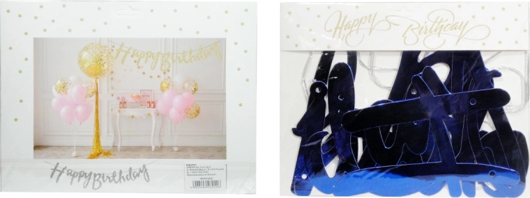 Papirnati vijenac Happy Birthday – proziran, jednostrani