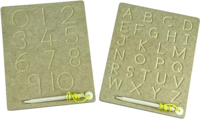 Tracing boards for letters and numbers – set of 3 pcs