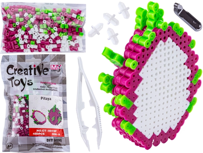 3D iron-on beads – pitaya (dragon fruit)