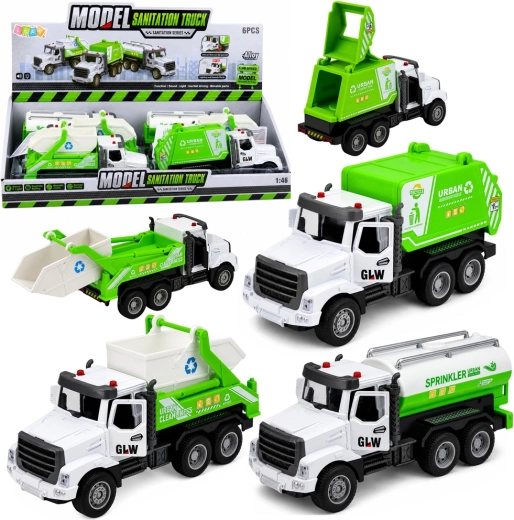 Metalno komunalno vozilo 1:46 sa svjetlima, zvukovima i pull-back pogonom - 1 komad