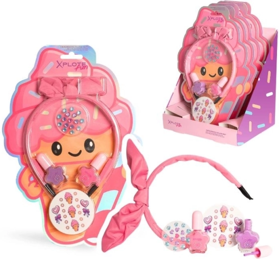 Nail Polish Set with Ice Cream Headband - 1 piece