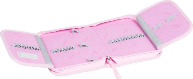 Pencil case with two flaps for organized storage of school supplies