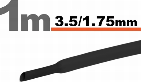 Black insulating tube 3.5 / 1.75 mm