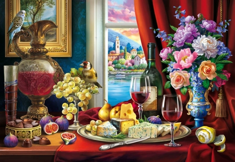 Slagalica Mrtva priroda s vinom 1000 dijelova