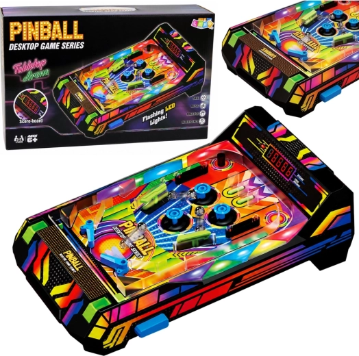 Electronic tabletop pinball (flipper) with LED score counter and sounds