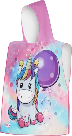 Dječje pončo od mikrovlakana s kapuljačom NILS Aqua Unicorn