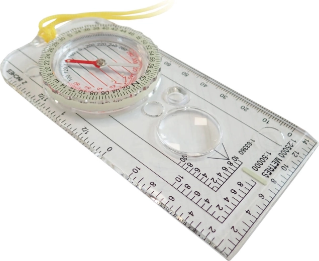 Kubisport compass with scale and transparent baseplate