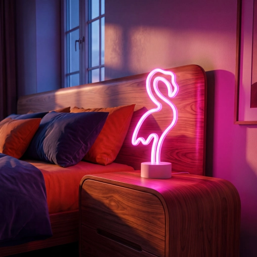 Neon LED Pink Flamingo Lamp