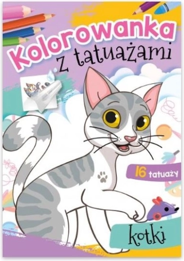 Cat Tattoos – Coloring Book and Washable Tattoo Set