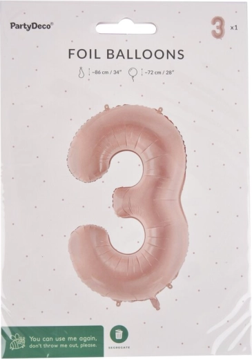 Folijski balon broj 3 bež 72 cm
