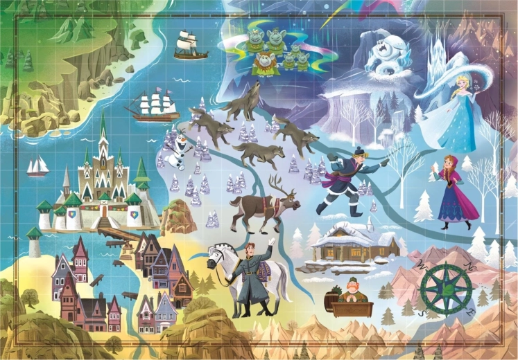 Puzzle Story Maps: Snježno kraljevstvo 1000 dijelova