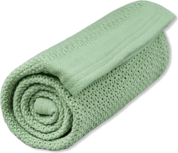 Vinter & Bloom deka od organskog pamuka Soft grid dew green