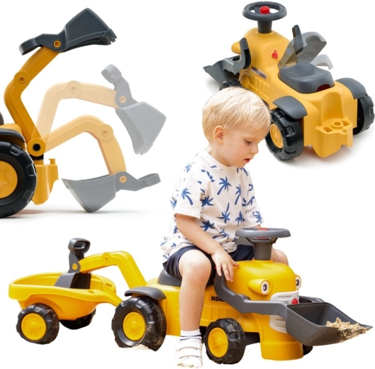 Guralica FALK KOMATSU s prednjom lopatom, stražnjom bagerom i prikolicom