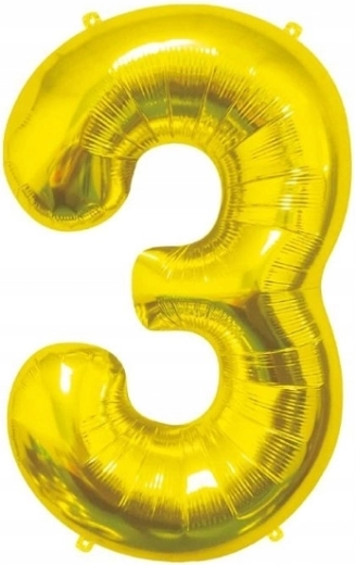 Foli balon broj 3 zlatni 85 cm