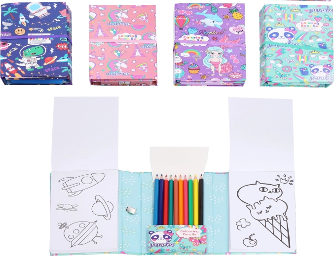 Travel Coloring Books with Colored Pencils - 1 piece