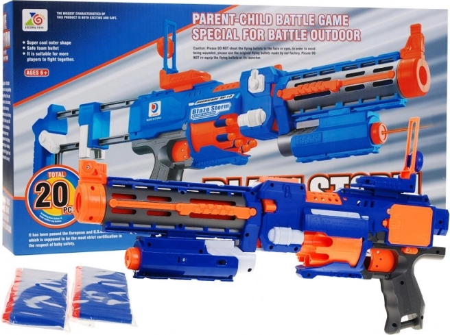 Blaze Storm električni pjenasti blaster 2-u-1 s kundakom, laserom i 20 strelica (8+)
