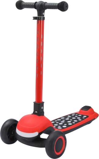 Children's foldable 3-in-1 scooter with lights and music, red