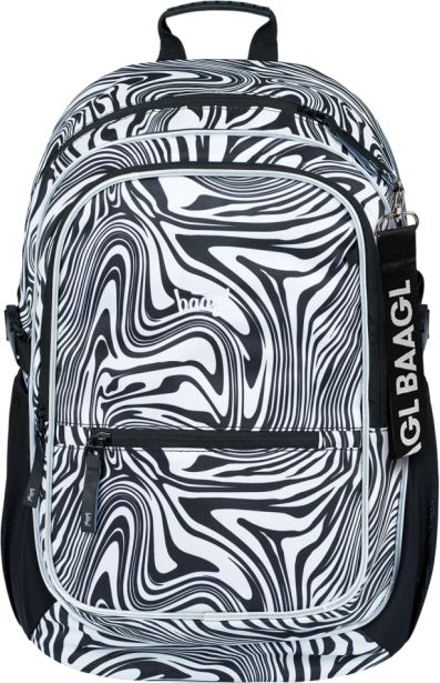 Školska torba BAAGL Core Mixture, 25 l, ergonomska, crno-bijeli uzorak