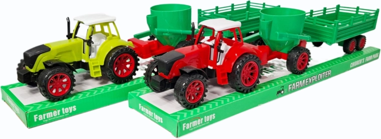 Traktor s dvije prikolice