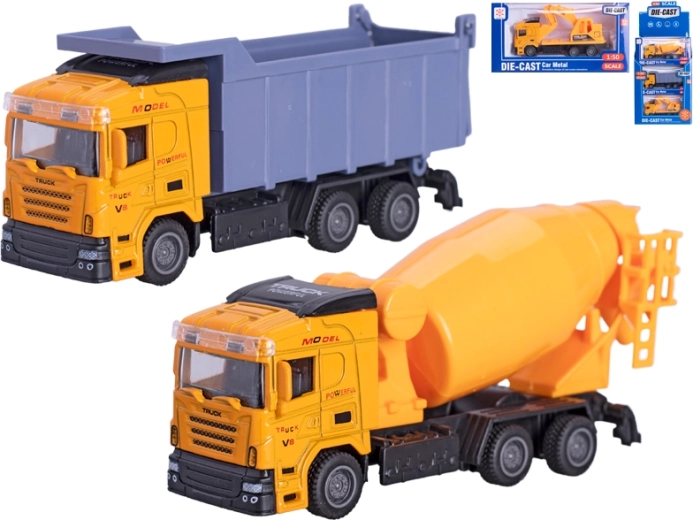 Metalni model građevinskog vozila 1:50 s povratnim pogonom, različite vrste