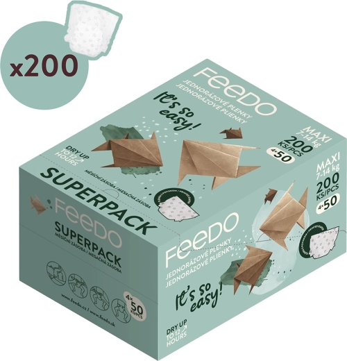 Jednokratne pelene FEEDO maxi (7–14 kg) – Mjesečno