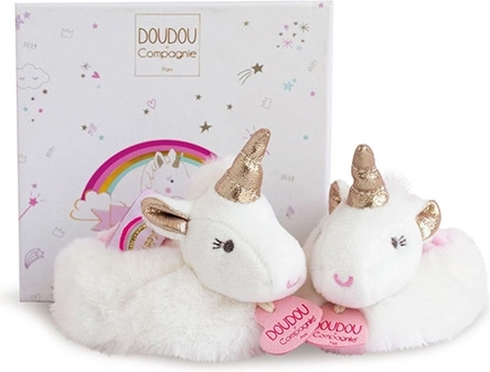 Doudou poklon set s paticama i zvečkama jednorog