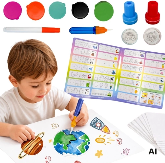 Woopie magični kist – kreativni set za crtanje s pečatima za djecu 3+ - 1 komad