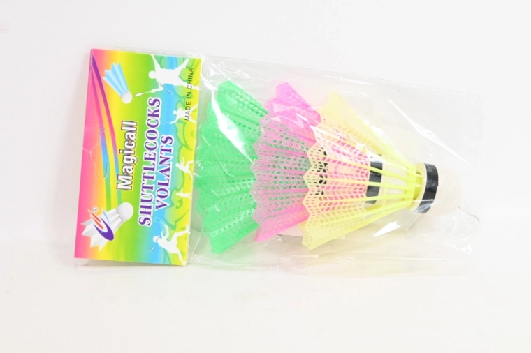 Neonske badminton loptice – set od 3 kom (žuta, ružičasta, zelena)