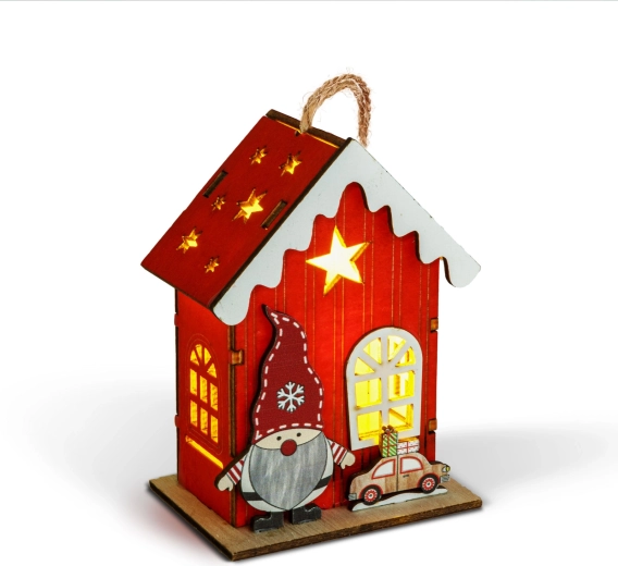 Wooden house with gnome