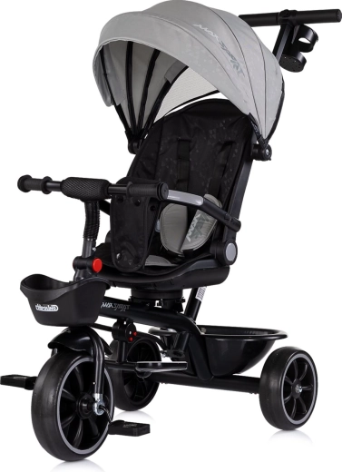 Chipolino tricikl sa sjenilom Max Sport 2u1 charcoal