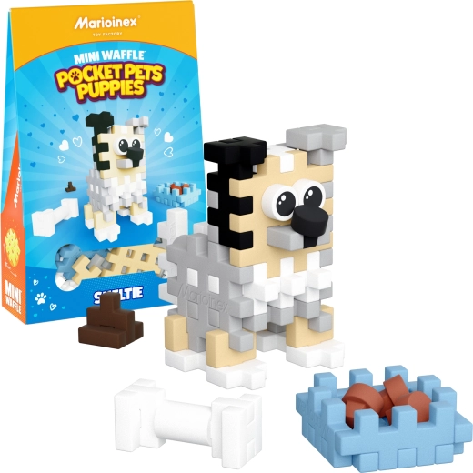 Konstrukcijski set Mini Waffle Pocket Pets – štene Sheltie od Marioinexa