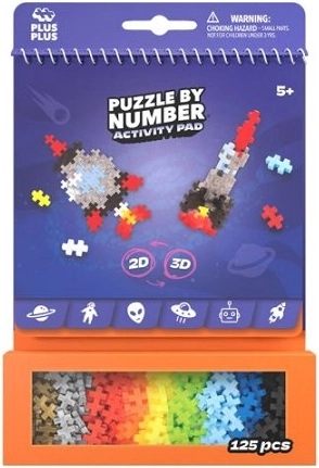 Plus-Plus Activity Pad Puzzle by Number svemirska građevinska igračka 2D/3D, 125 dijelova
