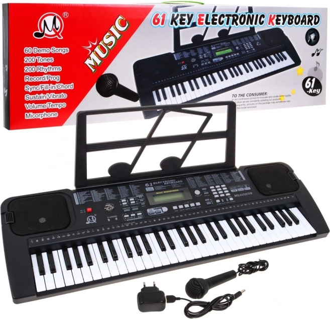 Elektronički klavir s mikrofonom za djecu 5+ MP3 Metronom Radio USB