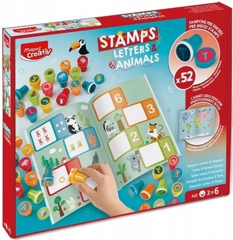 Creativ šarena set pečata – slova i životinje