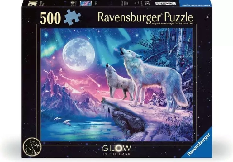 Ravensburger svjetleća slagalica Zavirivanje vukova u sumrak 500 dijelova