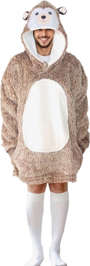 Cozy Noxxiez topla hoodie deka s kapuljačom s motivom ježa za odrasle i tinejdžere