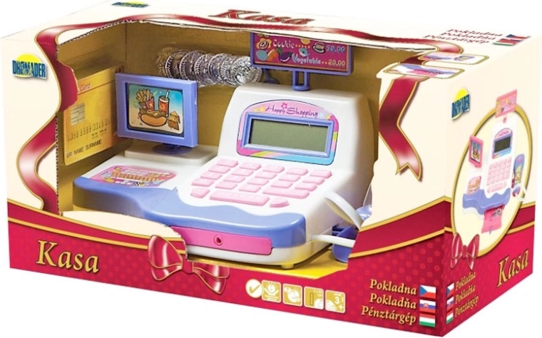 Cash register with calculator and accessories for children