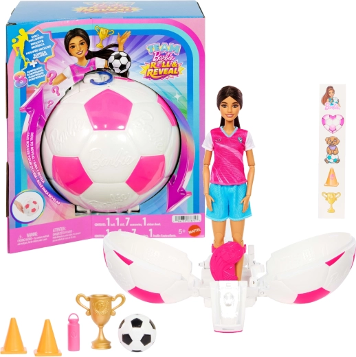 Mattel Barbie Team Roll and Reveal nogometašica s dodacima