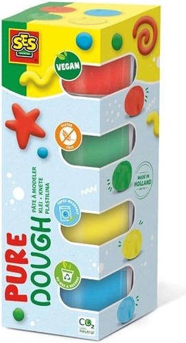 SES Pure veganska plastelina 4× 90 g