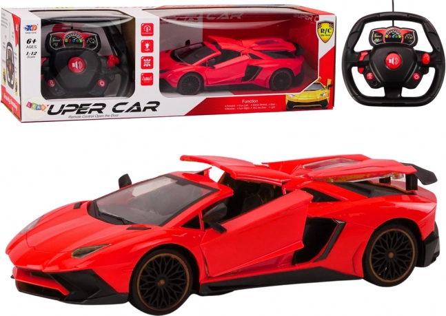 Utrk auto na daljinsko upravljanje 1:12 s otvarajućim vratima crveno