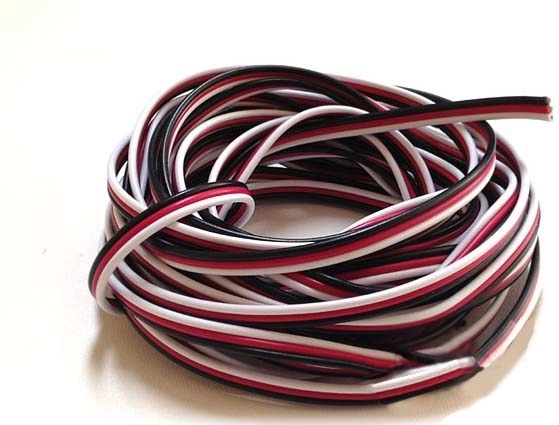 Plosnati trožilni servo kabel Futaba 3×0,13 mm² - 1 m