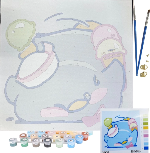 Kompletan set: boje, kistovi, okvir