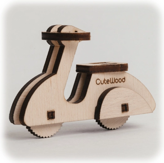 CuteWood drvena 3D slagalica moped