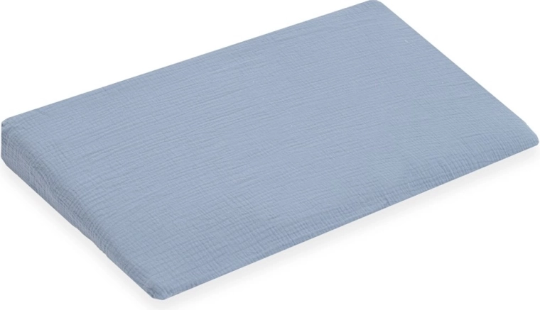 Mušelinasta navlaka za dječji jastuk – klin NEW BABY Standard 59×37 cm, plava