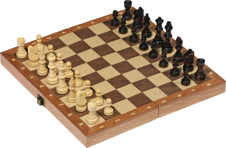 Chess in a wooden folding case